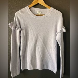 J Crew light purple sweater with shoulder flare